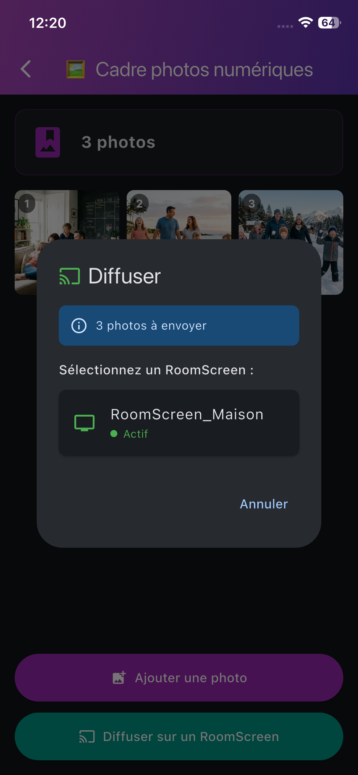 Cadre photo numérique connecté