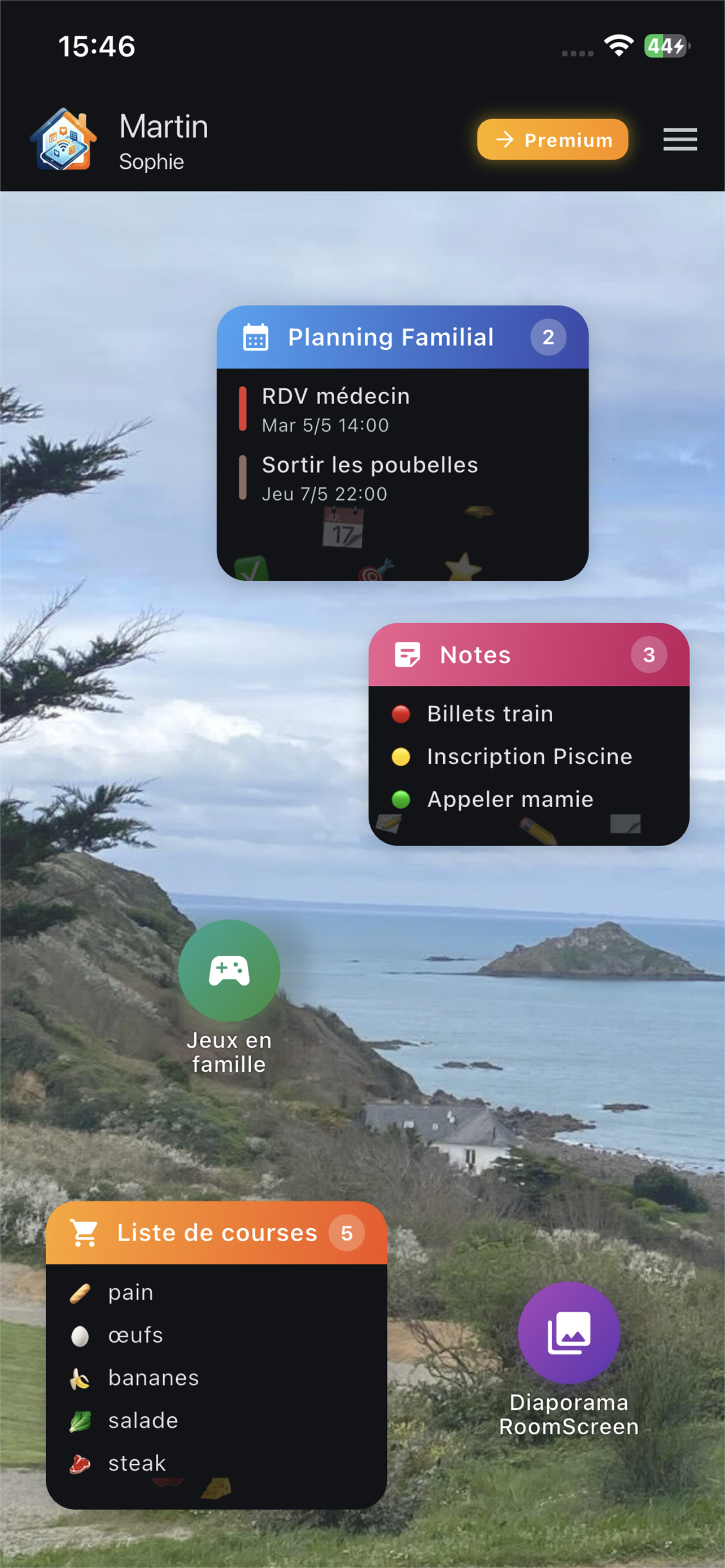 HomeFrame sur smartphone